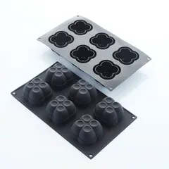 Форма для выпечки «Хлоя» [6 ячеек] силикон ,H=40,L=61,B=61мм черный