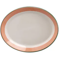 Dish “Rio Pink” oval  porcelain , L=28, B=21.5 cm  white, pink.