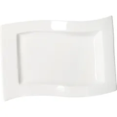 Блюдо «Кунстверк» прямоугольное волна фарфор ,H=25,L=270,B=180мм белый