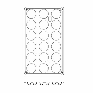 Форма кондитерская [18ячеек] силикон D=40,H=5,L=295,B=175мм кирпичн.
