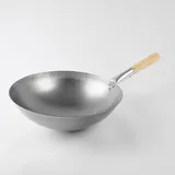 Сковорода-вок сталь нерж.,дерево D=40см