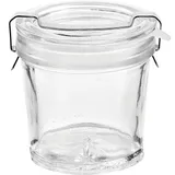 Банка для подачи круглая с крышкой стекло,металл 220мл D=82,H=85мм прозр.,металлич.