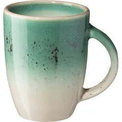 Mug “Erboso Reativo”  porcelain  300 ml  D=80, H=105mm  emerald, beige.