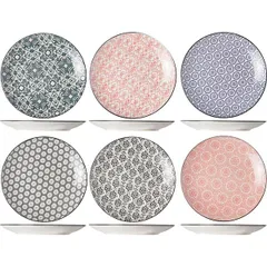 Plate “Sparkling”[6pcs] ceramics D=235,H=25mm multi-colored