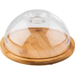 Serving board with lid  bamboo, plastic  D=20.5, H=10cm  St. tree, transparent