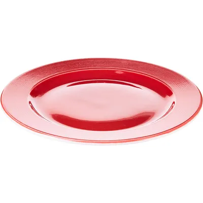 Тарелка мелкая с широким краем фарфор D=265,H=15мм белый,красный, изображение 2