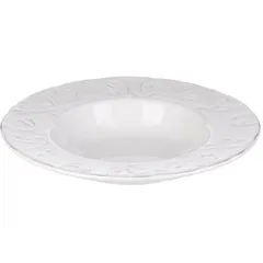 Тарелка для пасты «Фестон» керамика 350мл D=24см белый, изображение 2