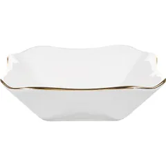 Square salad bowl  porcelain , H=40, L=135, B=135mm  white, gold