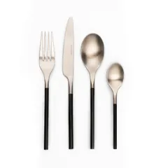 Набор столовых приборов «Дистрикт Сильвер Блэк Мэтт» на 6 персон[24шт] сталь нерж. черный,матовый