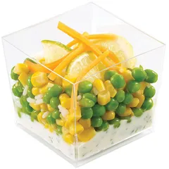 Cream bowl[200pcs] polystyrene food 230ml ,H=64,L=70,B=70mm clear.