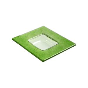 Тарелка «Бордер» квадратная стекло ,H=21,L=130,B=130мм прозр.,зелен.