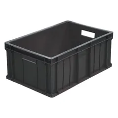 Ящик для продуктов сплошной полиэтилен 46л ,H=25,L=40,B=60см черный