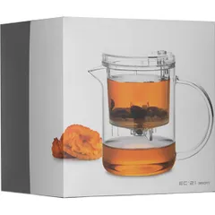 Чайник заварочный «Гунфу» с фильтром термост.стекло,поликарбонат 350мл D=75,H=115,L=120мм прозр., изображение 2