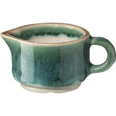 Creamer "Erboso Reativo"  porcelain  50ml  D=65, H=40mm  malachite, cream.