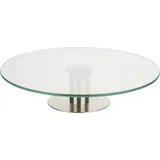 Подставка для торта вращающаяся стекло,сталь нерж. D=30,H=7см прозр.,металлич.