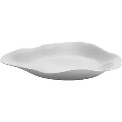 Salad bowl with wavy edges  bone porcelain  D=176, H=25mm  white