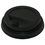 Крышка для стакана одноразовая с клапаном[100шт] пластик D=8,H=2см черный,матовый