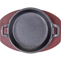 Сковорода для фахитос с подставкой «Эмбер Каст» чугун,дерево D=140,H=45мм, изображение 2
