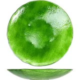 Блюдо сервировочное стекло D=330,H=55мм зелен.