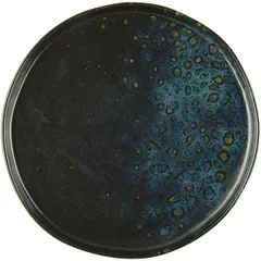 Plate “Phobos” small ceramics D=20.5cm black,blue