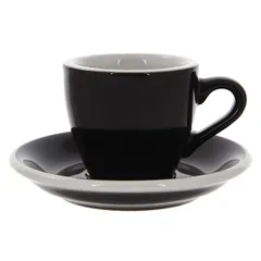 Кофейная пара «Эгг» фарфор 80мл D=65/115,H=55,L=85мм черный