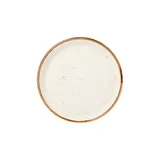 Тарелка «Крафт Вайт» с бортом фарфор D=165,H=13мм белый,коричнев.