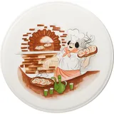 Блюдо для пиццы «Барилла» с рисунком фарфор D=31,H=2см белый,роспись