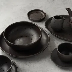 Тарелка «Оникс» плоская без полей керамика D=210,H=23мм черный, изображение 3