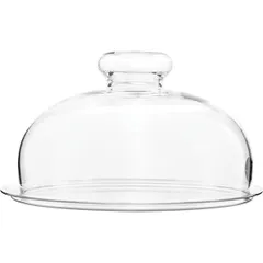 Cheese tray with lid  glass  D=20/21, H=11.5 cm  clear.