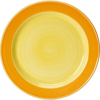 Тарелка «Фридом Йеллоу» мелкая фарфор D=23см белый,желт.