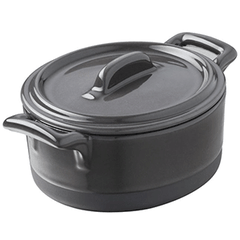 Baking dish with lid porcelain 250ml ,H=65,L=110,B=100mm black