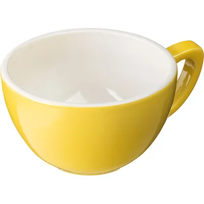 Чашка кофейная «Пур-Амор» фарфор 300мл D=110/60,H=65,L=140мм желт.,белый, изображение 4