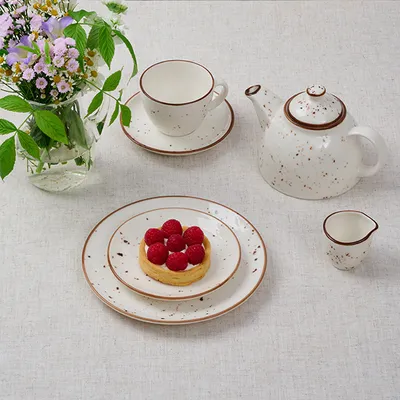 Чайник заварочный «Париж» фарфор 0,6л D=70/125,H=120мм белый,коричнев., изображение 5