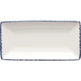 Блюдо «Блю Дэппл» прямоугольное фарфор ,L=20,B=10см белый,синий
