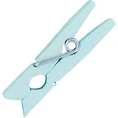 Прищепки-мини д/бокала[500шт] сосна ,L=35,B=9мм голуб.