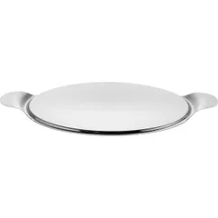Подставка для торта с двумя крышками (h=7/11см) сталь нерж.,полистирол D=30см металлич.,прозр., изображение 4