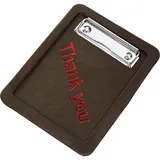 Поднос для денег с зажимом кожа ,H=5,L=195,B=151мм тем.корич.