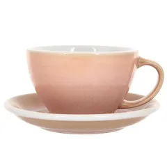 Кофейная пара «Эгг» фарфор 300мл D=110/155,H=65,L=135мм розов.