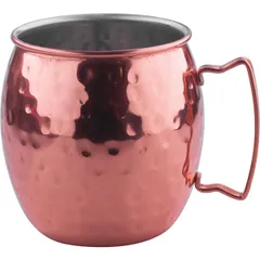 Кружка для коктейлей «Московский мул» чеканная сталь нерж.,медь 0,54л D=85,H=97мм киноварь, изображение 2