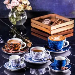 Блюдце «Аида» с декором фарфор D=16см коричнев., изображение 4