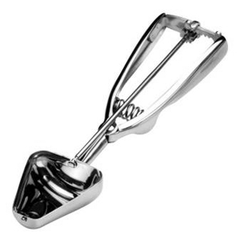 Spoon for ice cream. triangular with mechanism  stainless steel  D=6, L=22cm  metal.