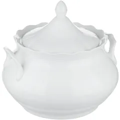 Tureen with lid “Romance” porcelain 3l D=14,H=23,L=23cm white