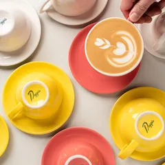 Чашка кофейная «Пур-Амор» фарфор 300мл D=110/60,H=65,L=140мм желт.,белый, изображение 4