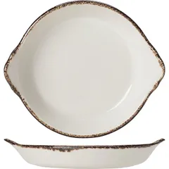 Сковорода порционная «Браун дэппл» фарфор D=19см белый,коричнев.