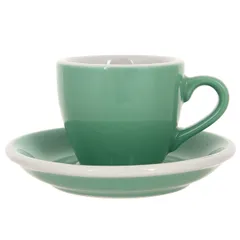 Кофейная пара «Эгг» фарфор 80мл D=65/115,H=55,L=85мм мятный