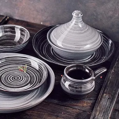 Кокотница «Маренго» керамика 180мл D=15см черный,серый, изображение 2