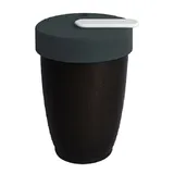 Кружка с двойной стенкой фарфор,силикон 250мл D=8,H=11см тем.корич.,черный