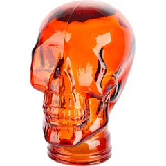 Table decor “Skull”  glass , H=30cm  orange.