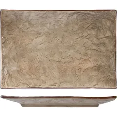 Блюдо «Кунстверк» прямоугольное керамика ,H=20,L=205,B=140мм зелен.,коричнев.