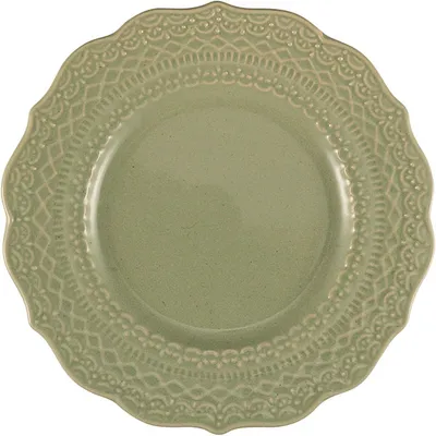 Тарелка пирожковая «Скалистос» керамика D=15,H=2см зелен.